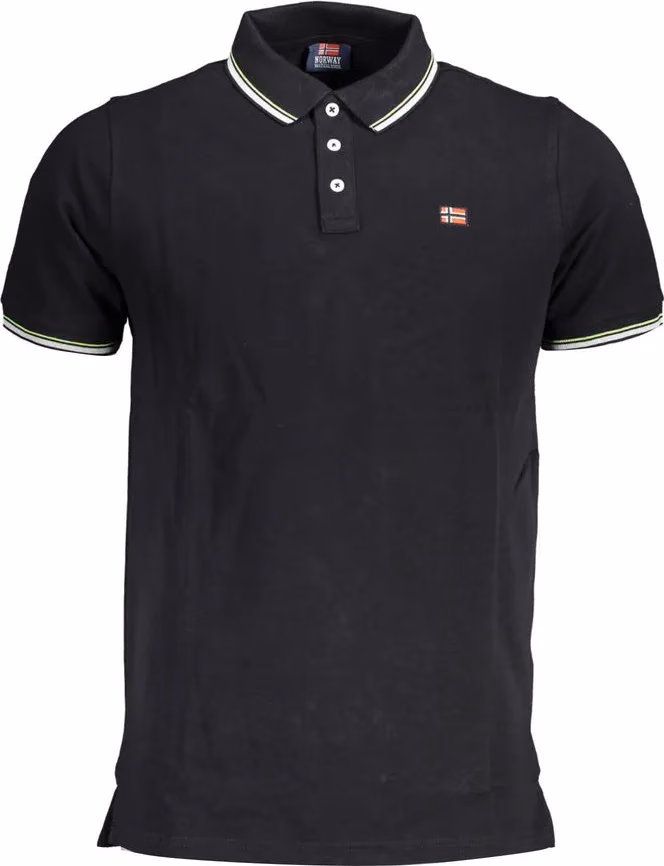 Norway 1963 Black Cotton Men Polo Shirt