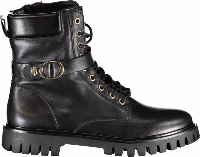 Tommy Hilfiger Black Polyurethane Women Stivaletto