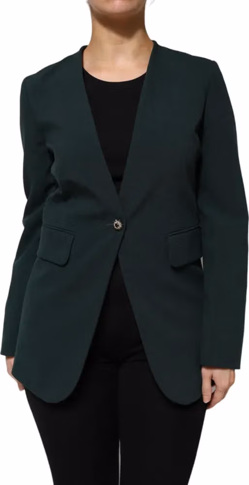 Maison Margiela Green Single Breasted One Button Coat Jacket