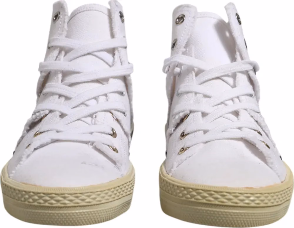 Maison Margiela White Lace Up Mid Top Women Sneakers Shoes
