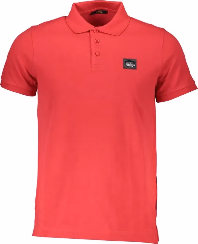Cavalli Class Red Cotton Polo Shirt