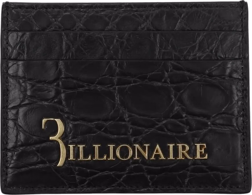 Billionaire Italian Couture Black Crocodile Cardholder