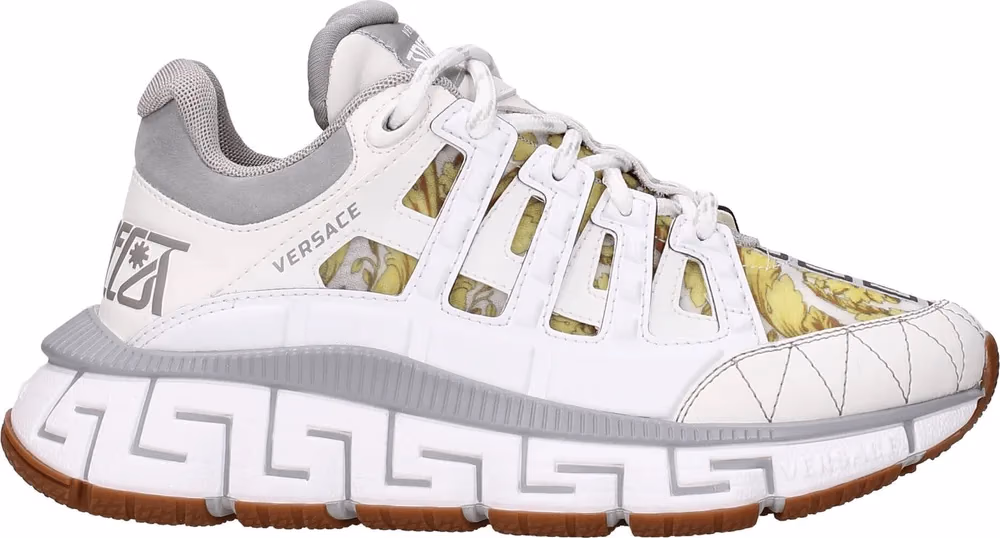 Versace White Leather Athletic Sneakers