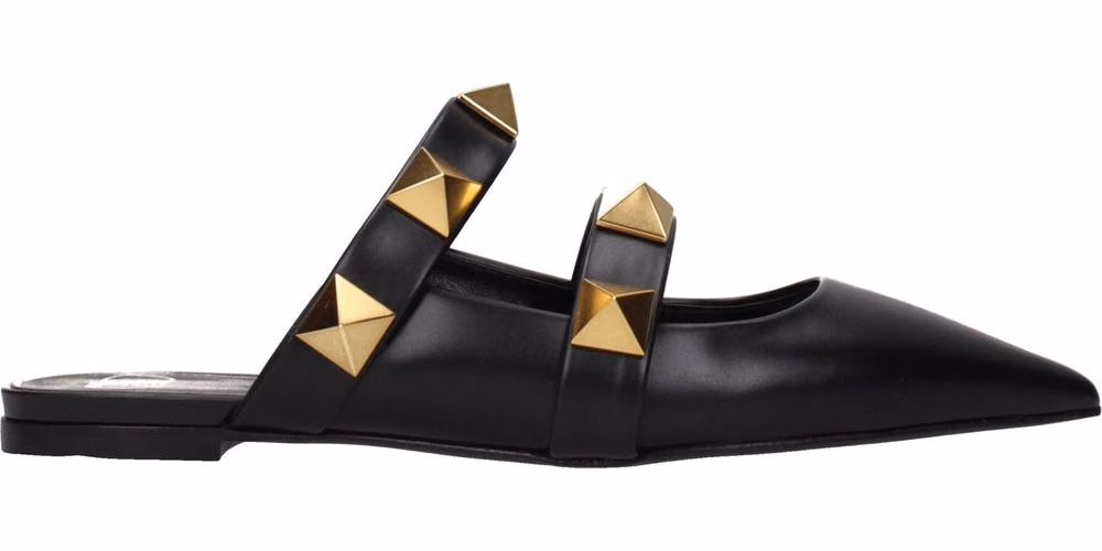 Valentino Garavani Black Leather Mules