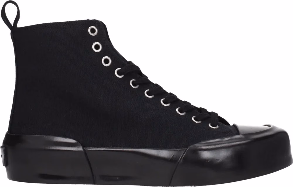 Jil Sander Black Fabric High Top Sneakers
