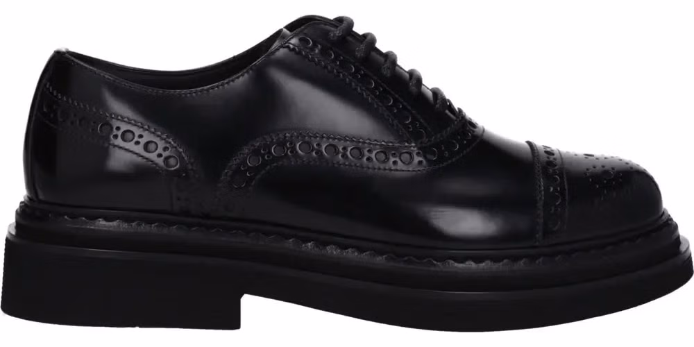 Dolce & Gabbana Black Leather Oxfords And Derbies