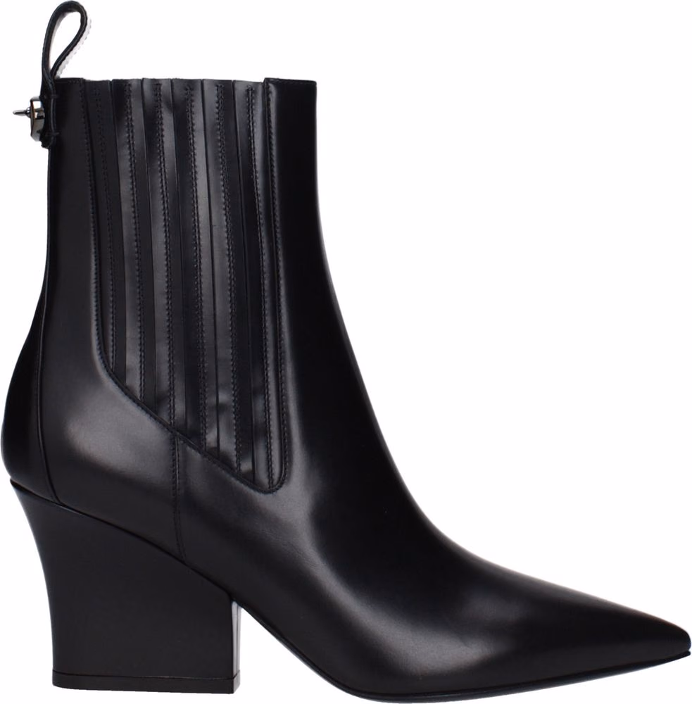 Valentino Garavani Black Leather Ankle Boots
