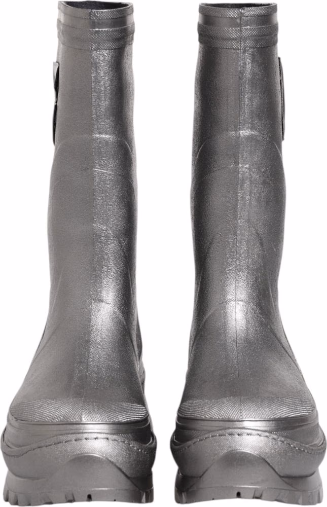 Dolce & Gabbana Metallic Silver Pull On Rain Boots Shoes