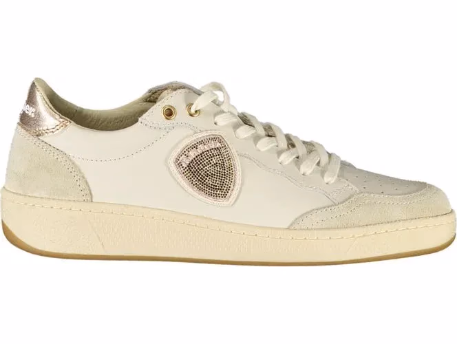 Blauer White Leather Women Sneaker