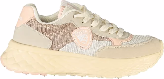 Blauer Beige Polyurethane Women Sneaker