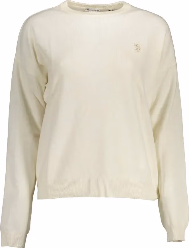 U.S. POLO ASSN. White Fabric Women's Sweater