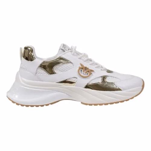 PINKO White Leather Chunky Sneakers