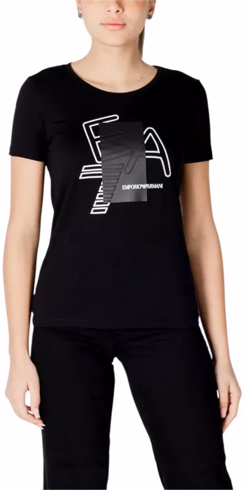 EA7 Emporio Armani Black Cotton T-Shirt