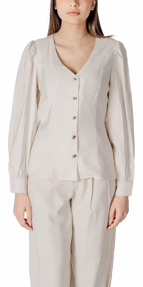 Vila Clothes Beige Viscose Blouse