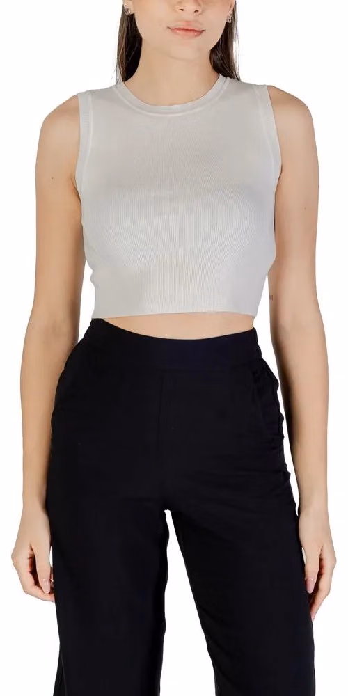 Jacqueline De Yong White Viscose Tank Tops