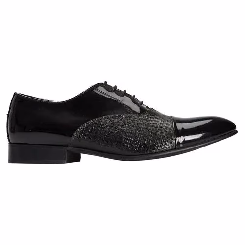 Roberto Pepe Luxury Black Leather Men Shoe