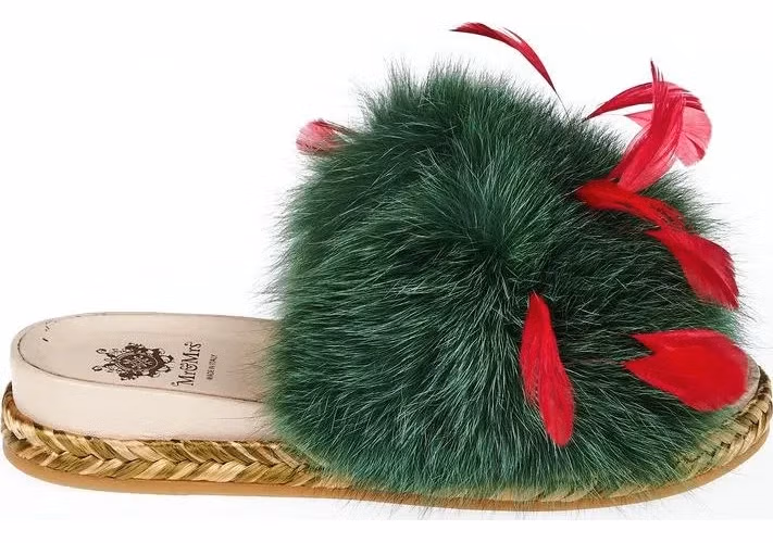 Mr&Mrs Italy Green Lamb Leather Women Sandal