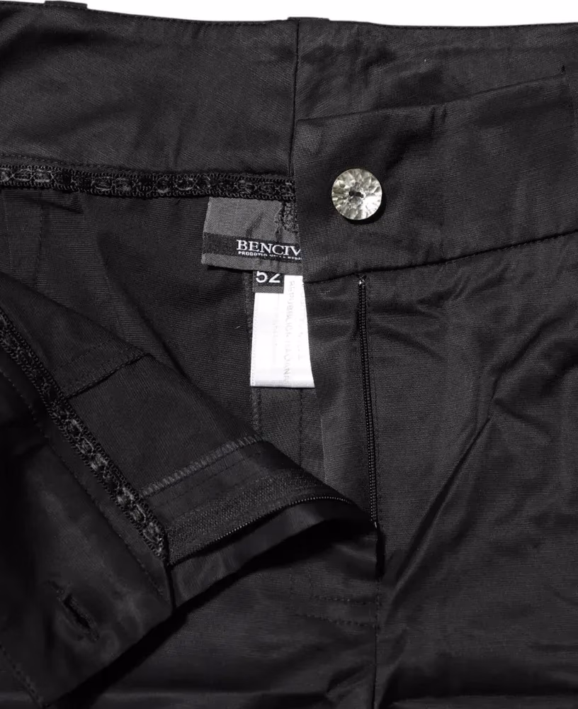 BENCIVENGA Black Cotton Blend Cropped Straight Leg Pants