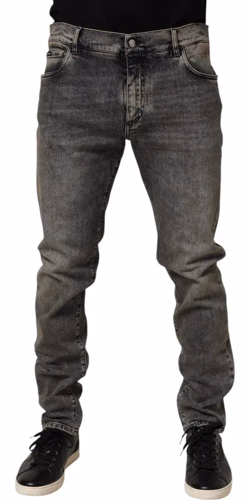 Dolce & Gabbana Gray Cotton Stretch Slim Fit Men Denim Jeans