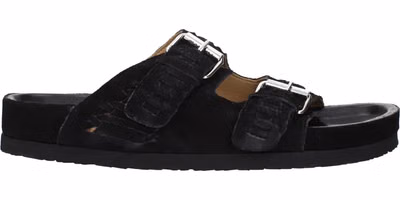 Black Leather Slippers