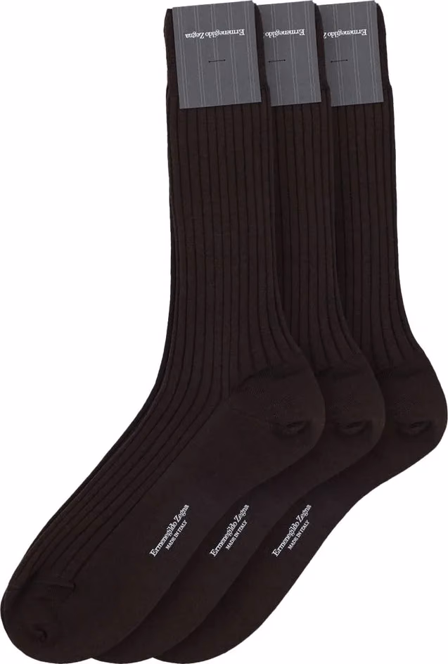 ZEGNA Brown Wool Socks