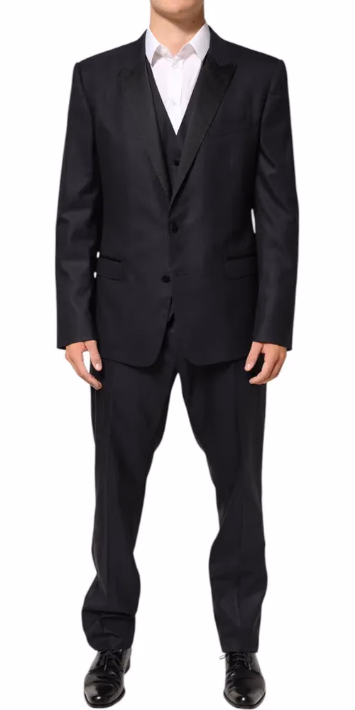 Dolce & Gabbana Dark Blue MARTINI 2 Buttons Suit 3 Piece Suit