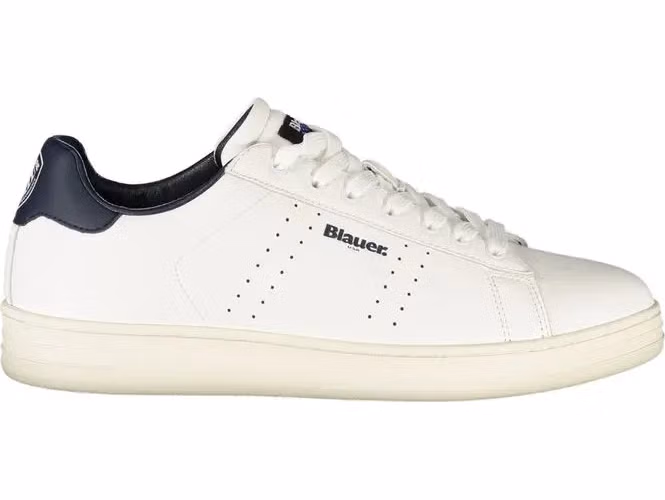 Blauer White Polyurethane Men's Sneaker