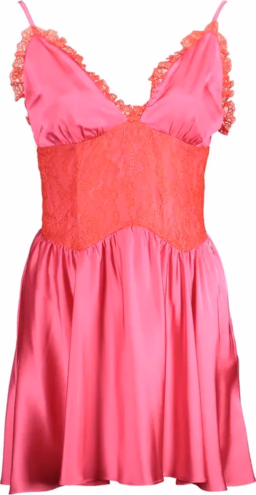 Gaelle Paris Pink Cotton Women Dress with Lace Detail