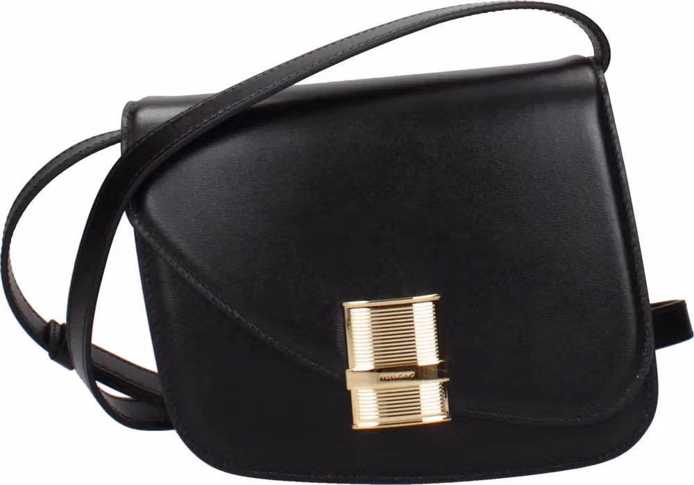 Salvatore Ferragamo Black Leather Crossbody Bag