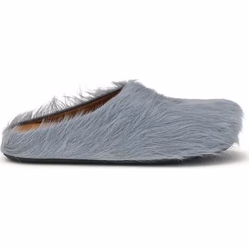 Marni Blue Calf Leather Bos Taurus Mules