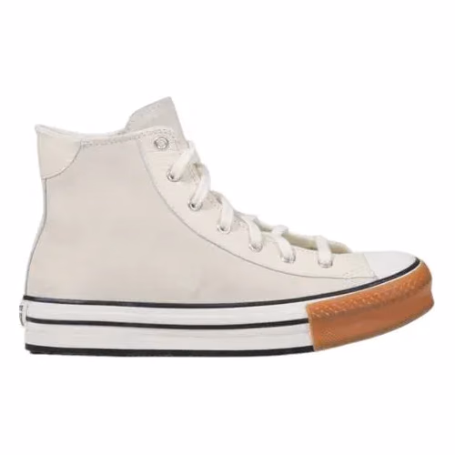 Converse Cream Leather High Top Sneakers