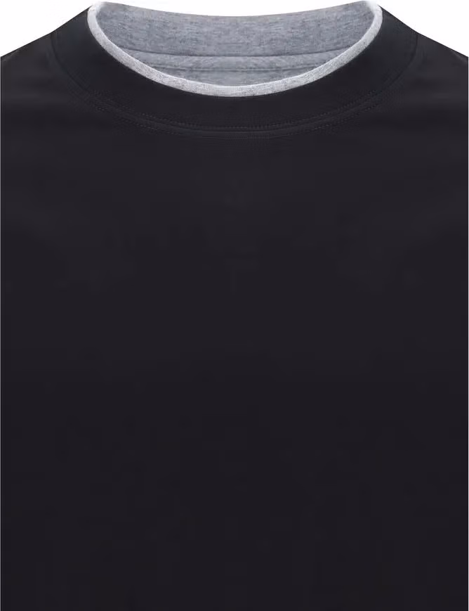 Brunello Cucinelli Black Cotton T-Shirt