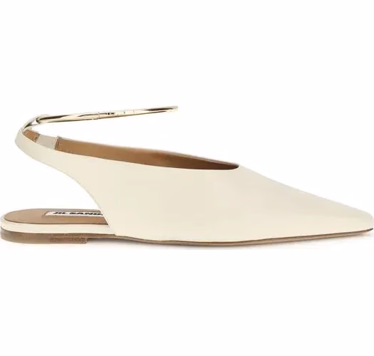 Jil Sander Beige Goatskin Ballet Flats