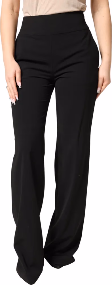 Just Cavalli Black High Waist Straight Trouser Formal Pants