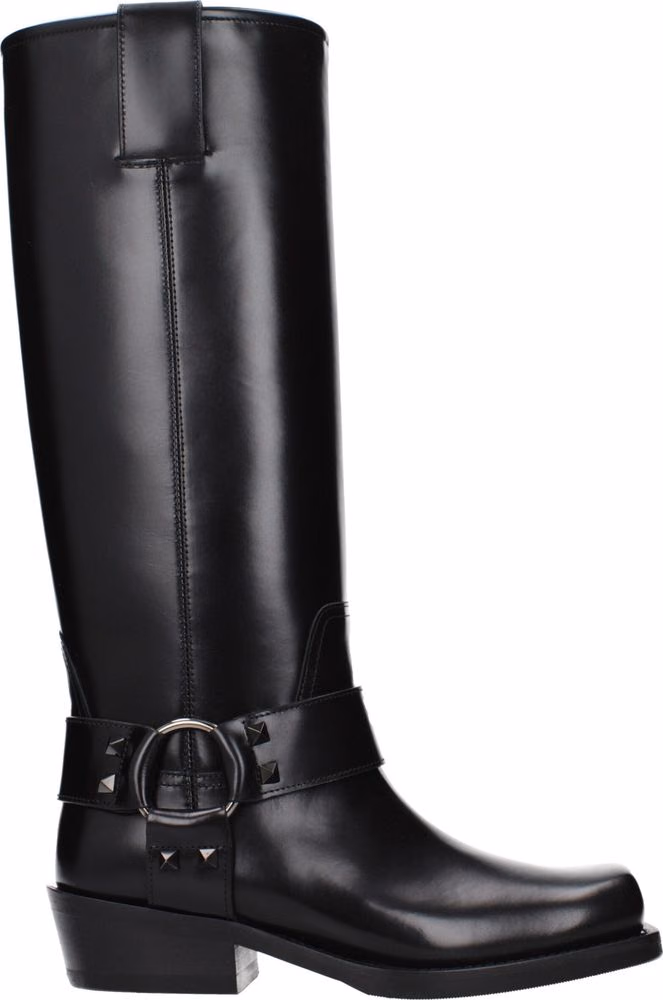 Valentino Garavani Black Leather Boots