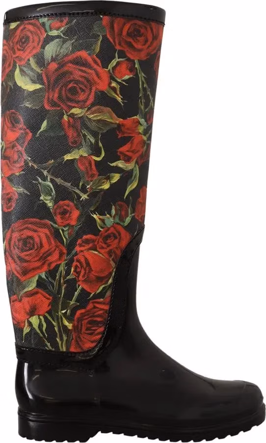 Dolce & Gabbana Black Polyvinyl Rain Boots