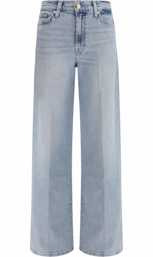 7FOR Blue Cotton Relaxed Fit Jeans